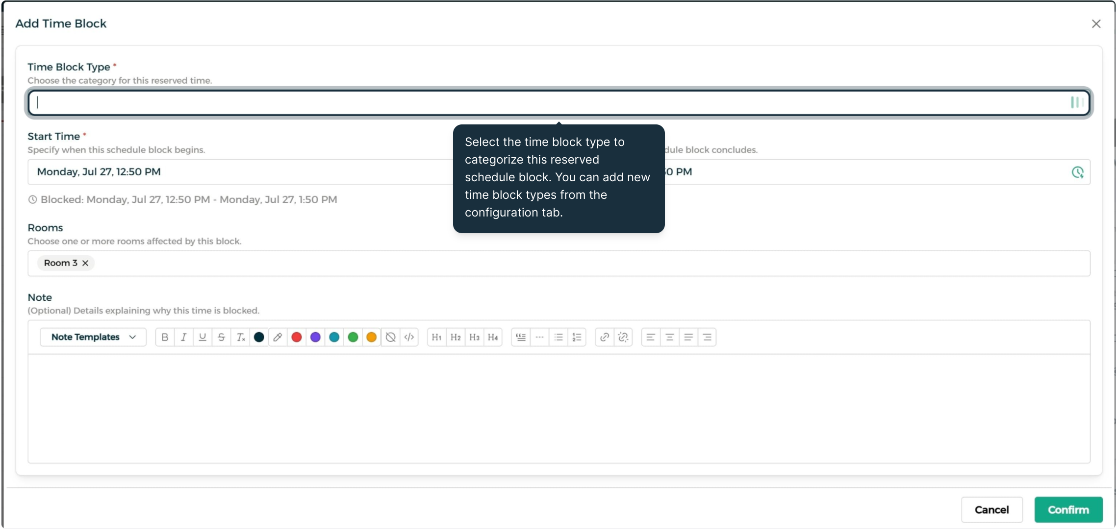 Step 20 - Configure Time Block