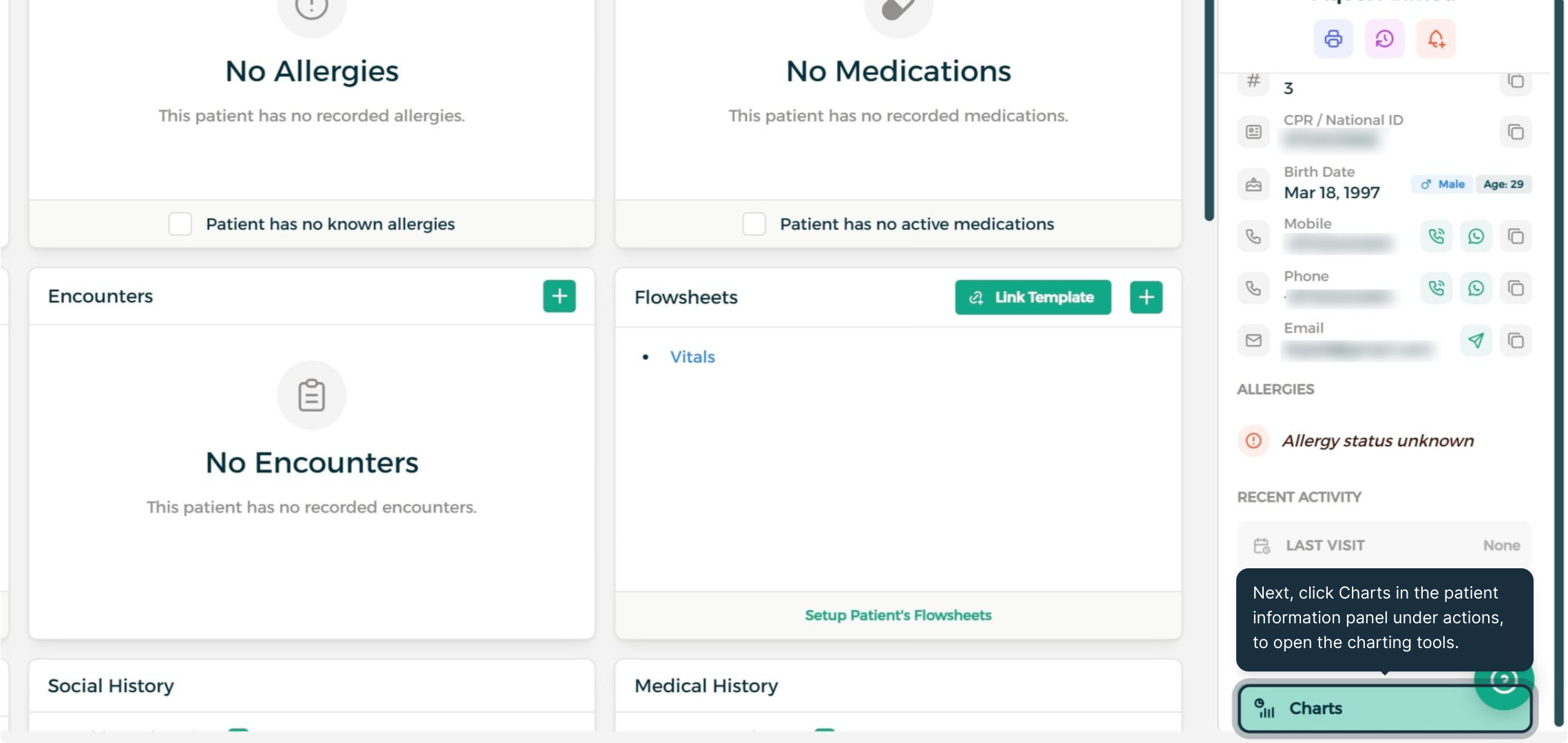Step 1 - Open Charts