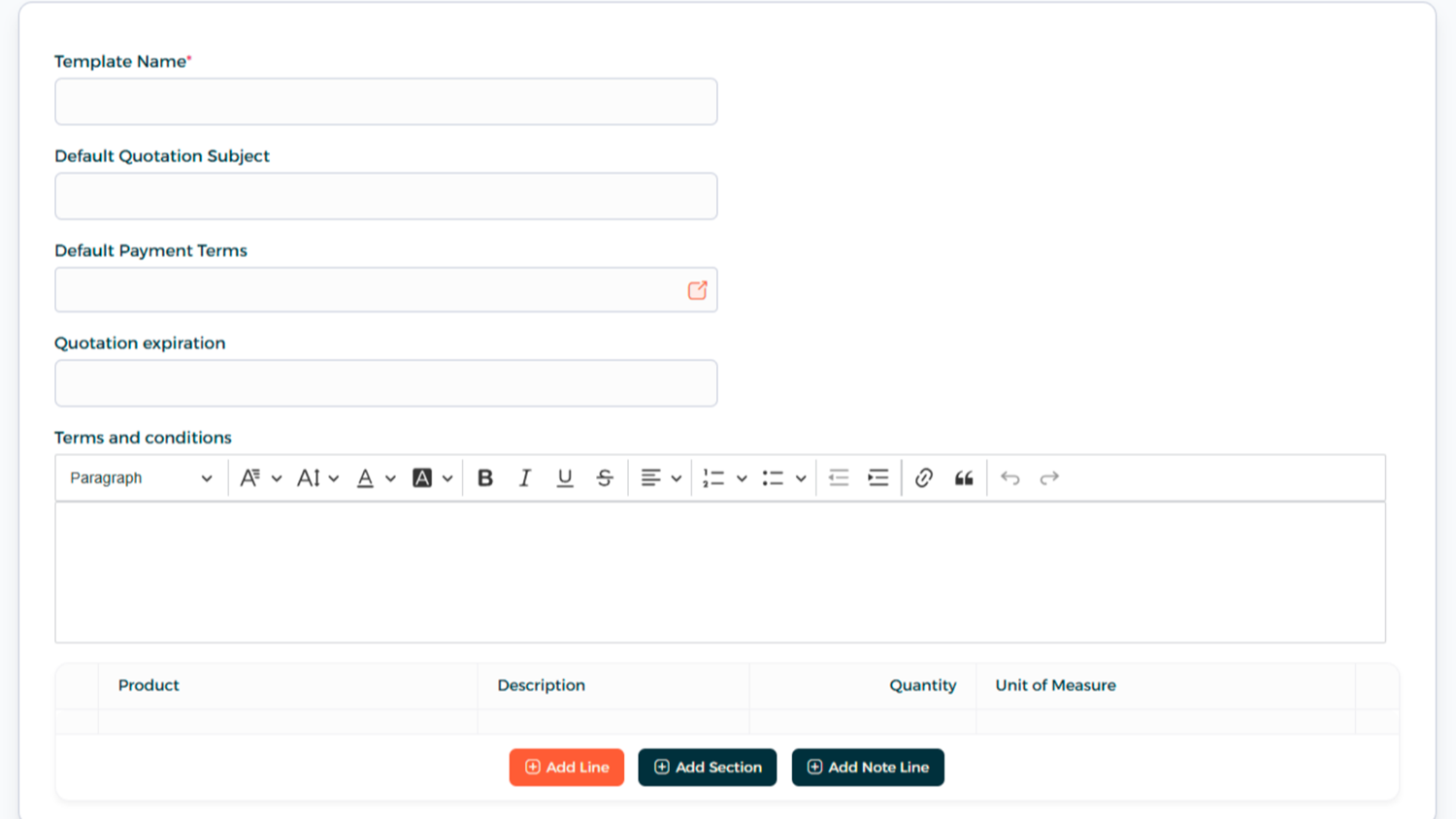 Step 5 - Apply Template Quotation